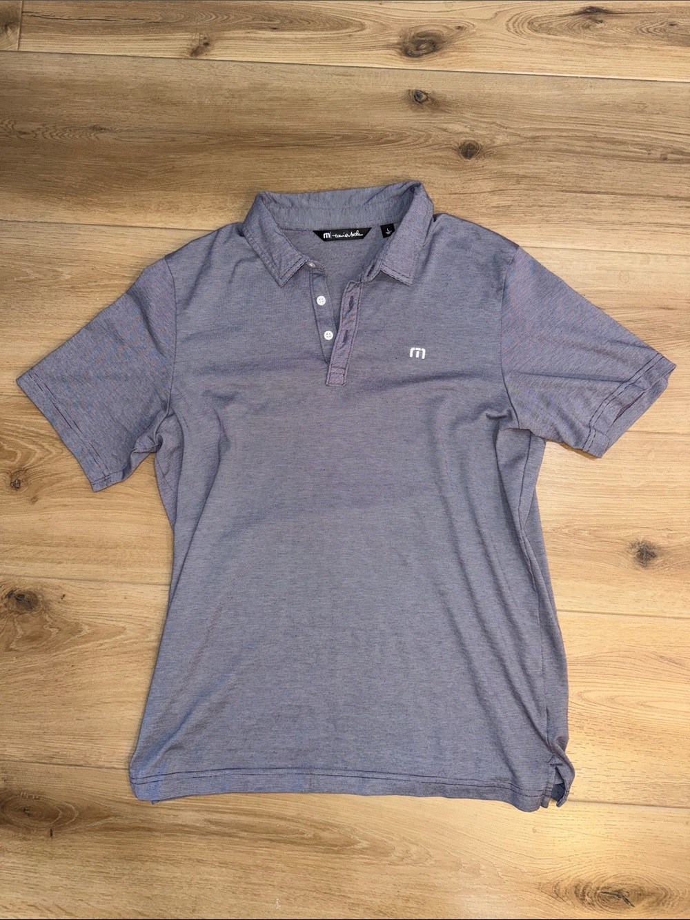 Travis Matthew- Men's Heather Purple Polo Shirt with Subtle Texture